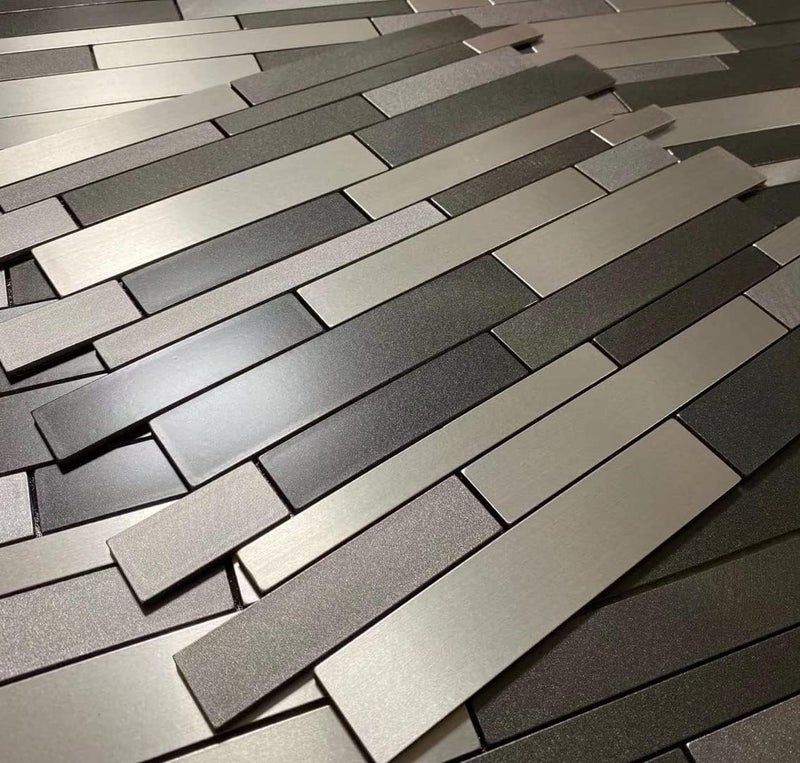 weimeisc 10 Sheets Peel and Stick Backsplash Tile for Kitchen, Self-Adhesive Mosaic Tile, Stick on Bathroom Vanities，Fireplace Décor, Laundry Table(11.25" X 12.7") (Light Dark Gray Series) - Image 3